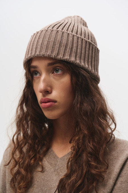 Beige Ribbed Beanie Beige Ribbed Beanie