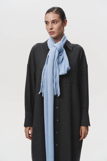 Soft Blue Fringed Scarf Soft Blue Fringed Scarf