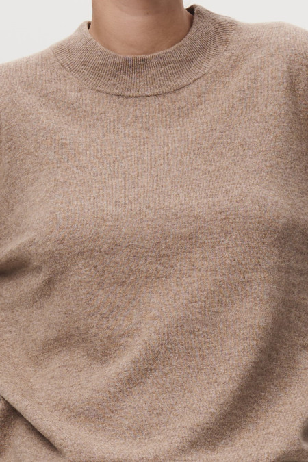 Dark Beige Relaxed Fit Lambswool Jumper 