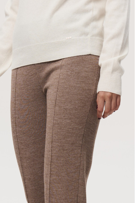 Dark Beige Merino Wool Pants