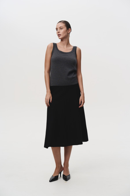 Black Merino Wool Skirt Black Merino Wool Skirt