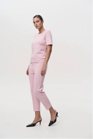 Pink Knitted Viscose Trousers 