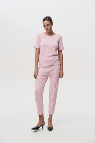 Pink Knitted Viscose Trousers 