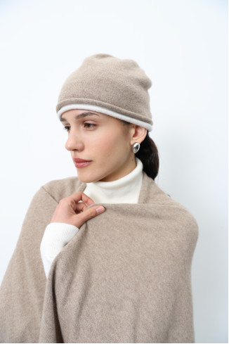 Beige 100% Cashmere Scarf