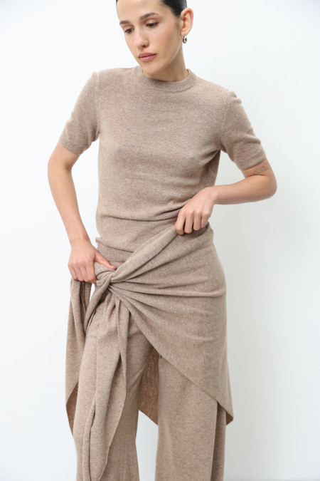 Soft Dark Beige Lambswool Shawl 