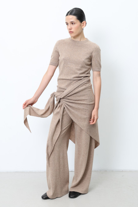 Soft Dark Beige Lambswool Shawl 