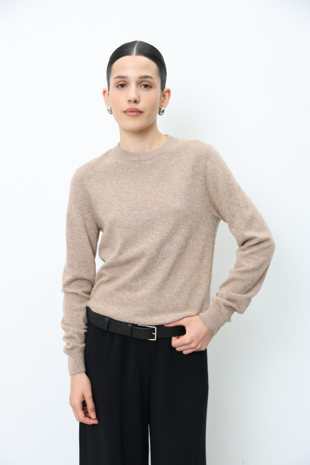Basic Dark Beige Lambswool Jumper Basic Dark Beige Lambswool Jumper
