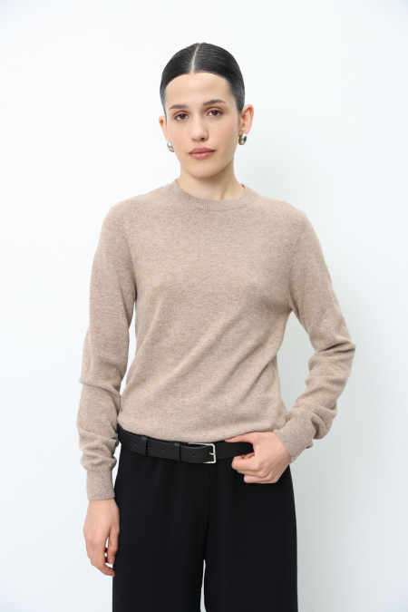 Basic Dark Beige Lambswool Jumper Basic Dark Beige Lambswool Jumper