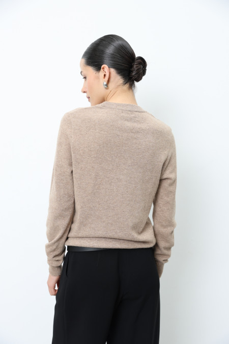 Basic Dark Beige Lambswool Jumper Basic Dark Beige Lambswool Jumper