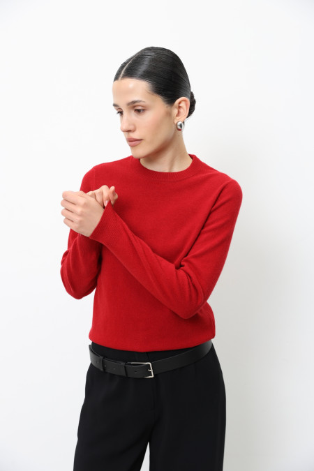 Basic Dark Red Lambswool Jumper Basic Dark Red Lambswool Jumper