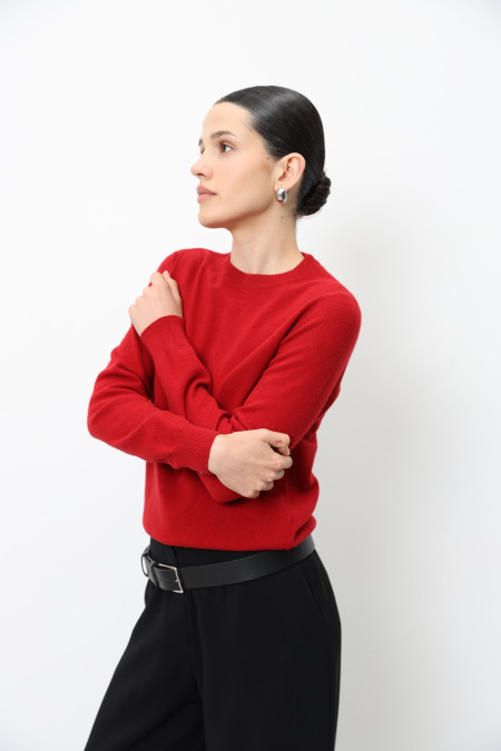 Basic Dark Red Lambswool Jumper Basic Dark Red Lambswool Jumper