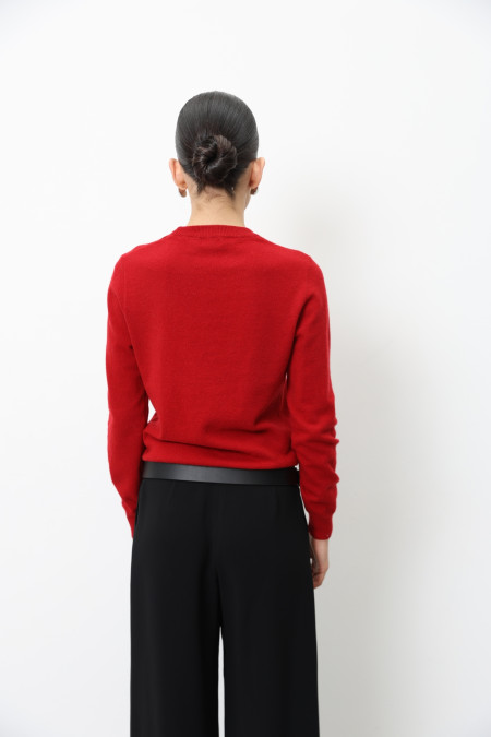 Basic Dark Red Lambswool Jumper Basic Dark Red Lambswool Jumper