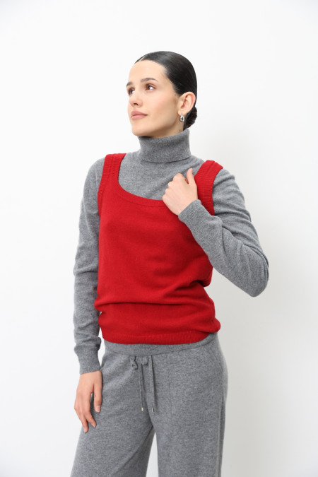 Basic Dark Red Lambswool Top Basic Dark Red Lambswool Top