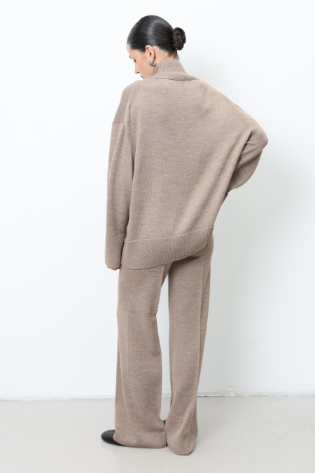 Dark Beige Straight Wool Pants Dark Beige Straight Wool Pants