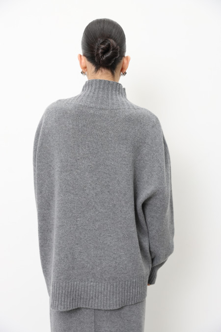 Oversized Grey Lambswool Sweater