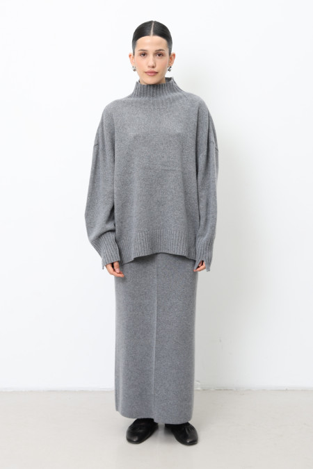 Oversized Grey Lambswool Sweater