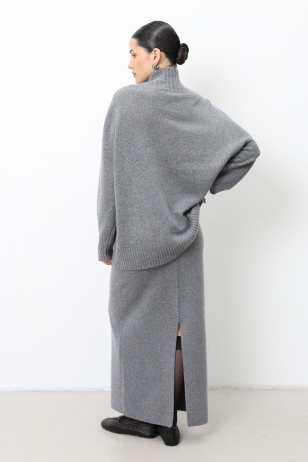 Oversized Grey Lambswool Sweater