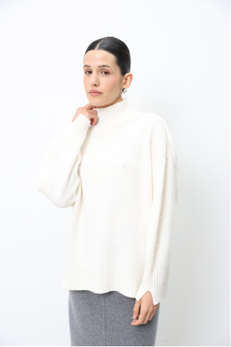 Oversized Off-White Lambswool Sweater