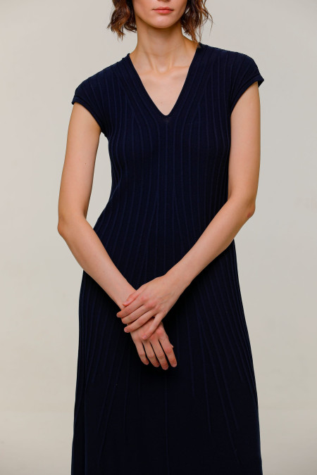 Navy V-neck Midi Dress Navy V-neck Midi Dress