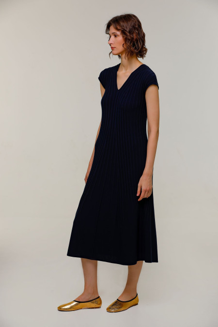 Navy V-neck Midi Dress Navy V-neck Midi Dress