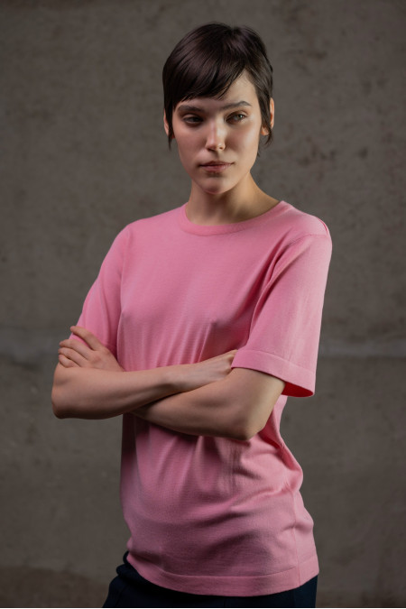 Pink Short-Sleeved Basic Jumper Pink Short-Sleeved Basic Jumper