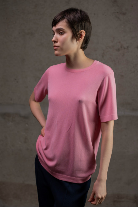 Pink Short-Sleeved Basic Jumper Pink Short-Sleeved Basic Jumper