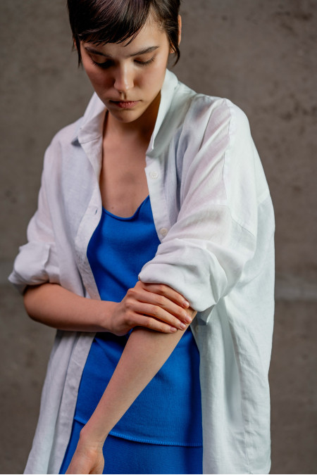 Сорочка oversize з льону біла Сорочка oversize з льону біла