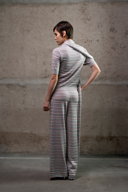 Graphic Trousers In Grey And Pink Graphic Trousers In Grey And Pink
