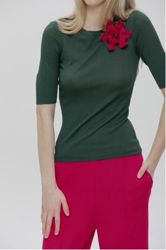 Berry Knitted Trousers 
