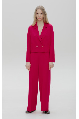 Wide Berry Stitch Seam Viscose Trousers