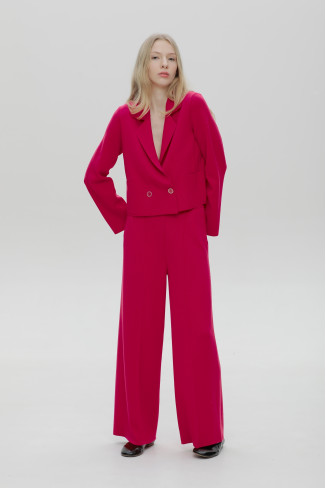 Wide Berry Stitch Seam Viscose Trousers