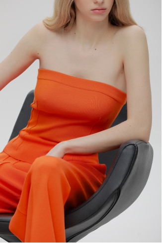 Orange Viscose Top