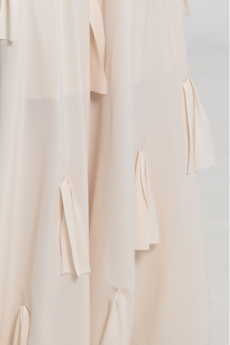 Off-White Viscose Skirt With Appliqué Off-White Viscose Skirt With Appliqué