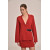 Dark Red Knitted Jacket With Deep Back Slit 