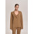 Dark Beige Knitted Jacket With Deep Back Slit 