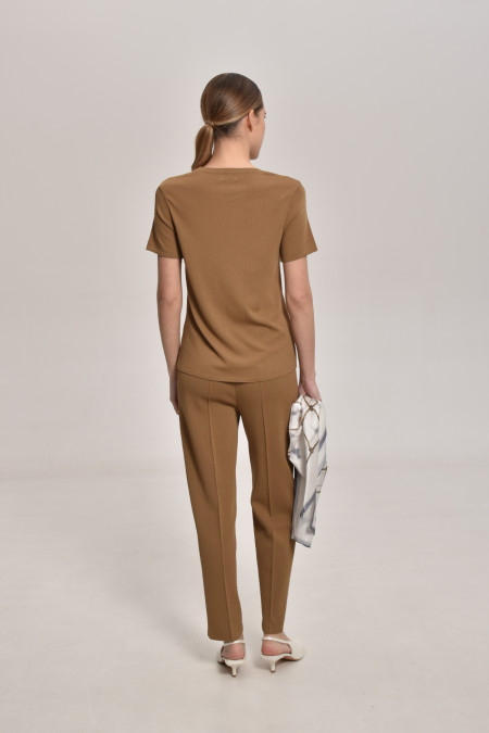 Dark Beige Knitted Trousers 