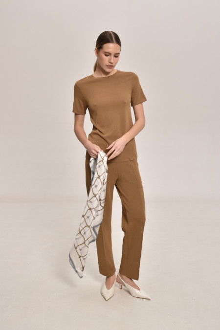 Dark Beige Knitted Trousers 