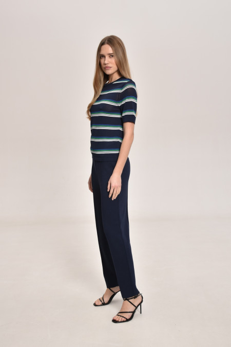 Navy Knitted Trousers 