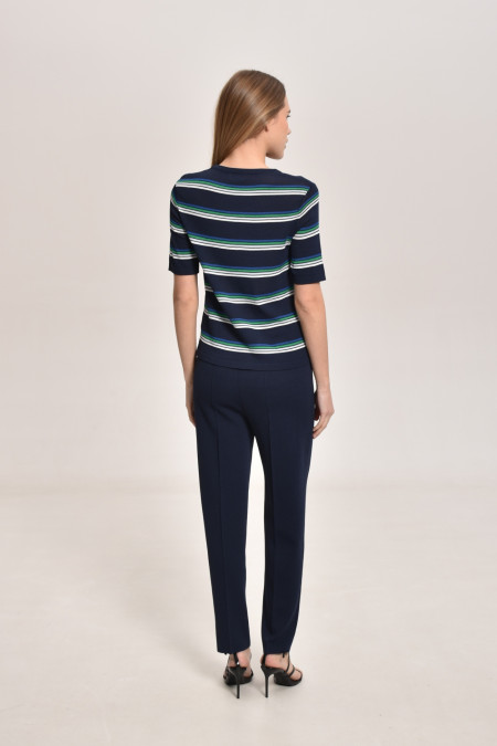 Navy Knitted Trousers 