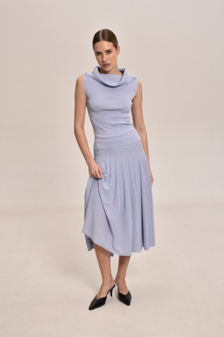 Light Blue Viscose Knitted Skirt Light Blue Viscose Knitted Skirt