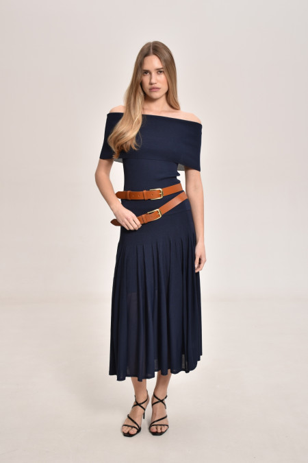 Navy Viscose Knitted Skirt Navy Viscose Knitted Skirt