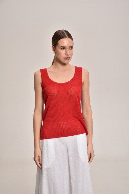 Red Lace Mesh Top Red Lace Mesh Top