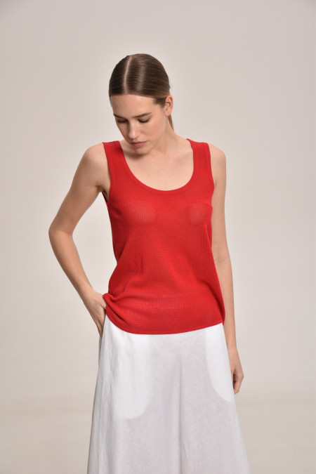 Red Lace Mesh Top Red Lace Mesh Top
