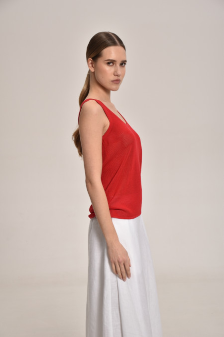 Red Lace Mesh Top Red Lace Mesh Top