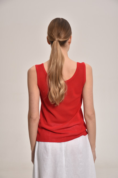 Red Lace Mesh Top Red Lace Mesh Top
