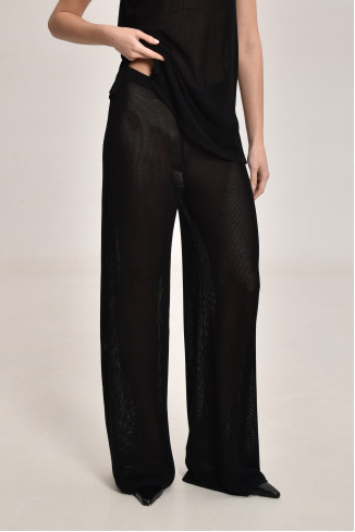 Black Lace Mesh Trousers 