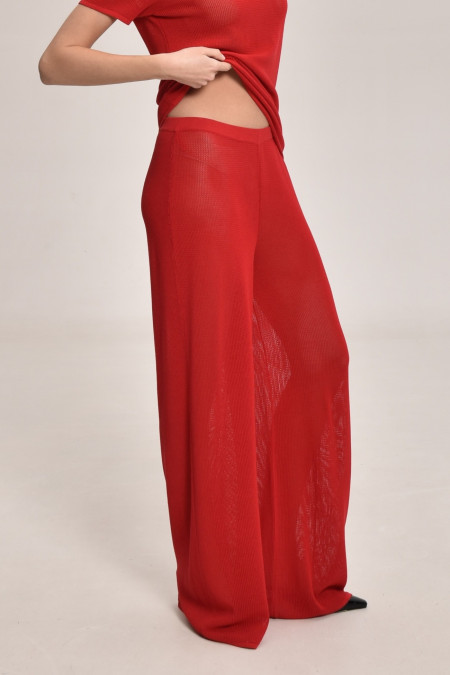 Red Lace Mesh Trousers Red Lace Mesh Trousers