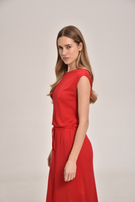 Red Lace Mesh Dress