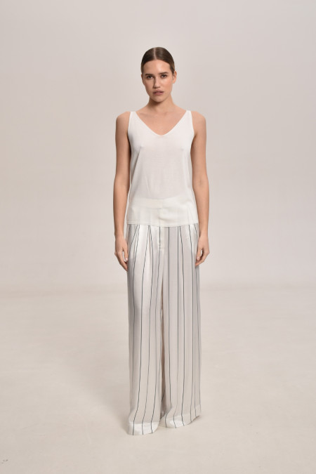 Off-White Viscose Knitted Top