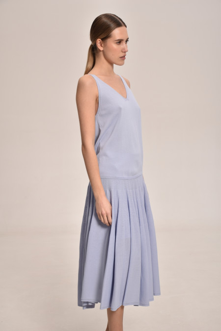 Blue Viscose Knitted Top